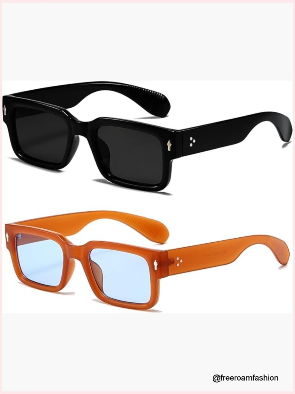 Square Frame Sunglasses Chunky Rectangle UV400 Protection Unisex Shades